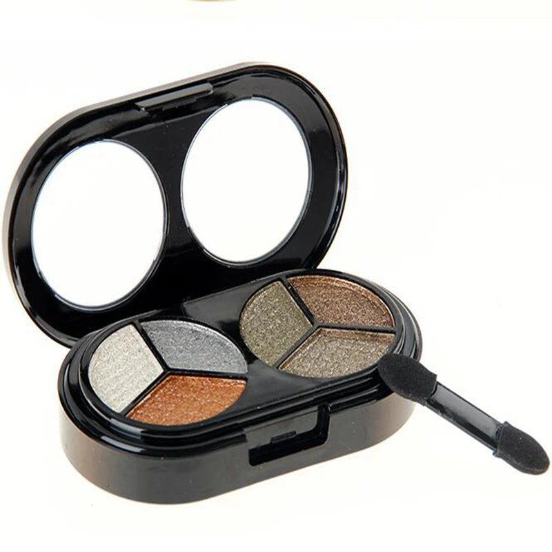 2019 new 6-color 3D shine eye shadow earth shiny pearl light makeup disk bare lasting water with brushE5 |