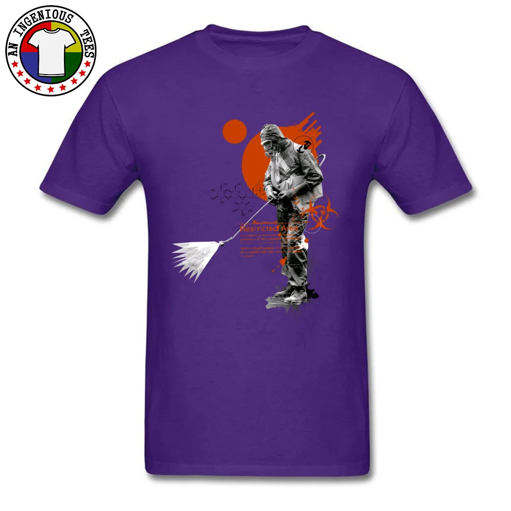 Restricted Area Summer 100% Cotton Round Collar Tops Shirts Short Sleeve Funny Tops & Tees New Coming Printed Tshirts Restricted Area purple