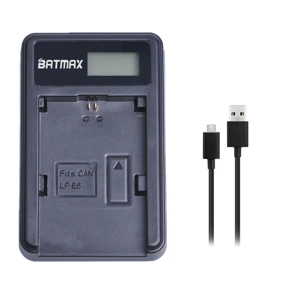 Caricabatteria Lcd Di Batmax Lp E6 Lp-E6 Usb Per Canon Eos5D, 5Ds, 5Dsr, 6D, 7D, 7Ds, 60D, 70D