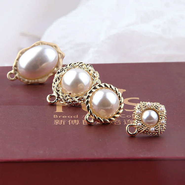 

2pcs vintage pearl geometric stud earrings for women diy ear pin material earring modern jewelry accessories hanging earrings