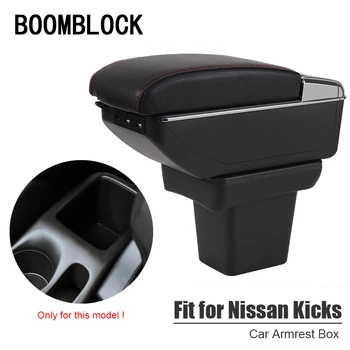 

Auto Car Armrest Box Modified For Nisan kicks 2016 2017 2018 USB Cup Holder Ashtray Organizers ABS+Leather Accessories