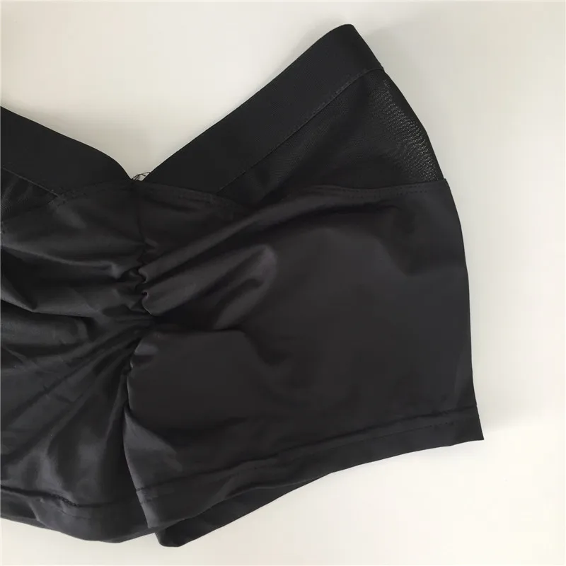 NORMOV сексуальные шорты полиэстер тощий тонкий женский тренировки талии сетки лоскутное эластичные шорты средней талии плюс размер Шор 2019