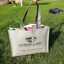 500 шт./лот Заводская Поставка продвижение нетканые сумка для покупок с заказным печатным логотипом компании