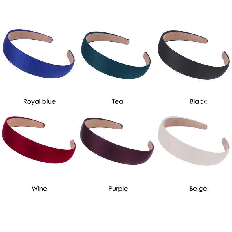 3cm width lady solid Satin Headband Hair Band plain Alice Hairband bow