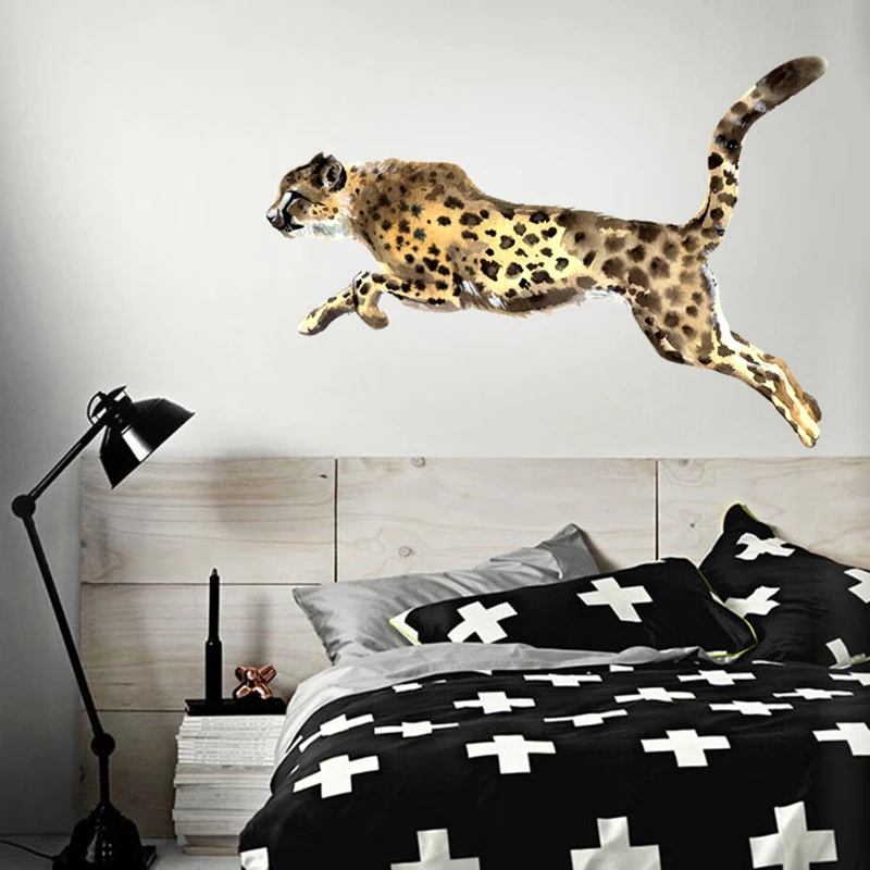 

Animal wall stickers leopard watercolor print stickers Modern home decoration accessories wall art for kids rooms living room