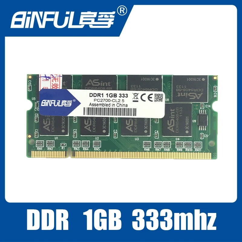 Binful ddr 1GB PC-2700 DDR 333mhz MEMORY ram Laptop SDRAM Notebook Binful ddr 1GB PC-2700 DDR 333mhz MEMORY ram Laptop SDRAM Notebook