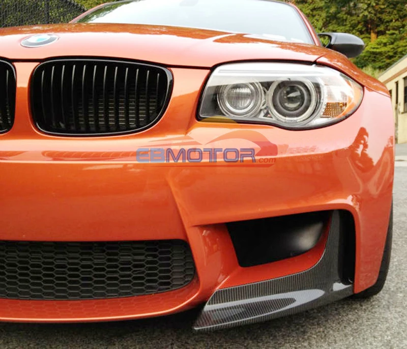 AP Style Real Carbon Fiber Front Splitter Spoiler 1pair for BMW E82 1-Series 1M Bumper 2011-2013