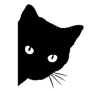 

12*15CM CAT FACE PEERING Car Sticker Decals Pet Cat Motorcycle Decorative Stickers Car Window Decals C2-0089