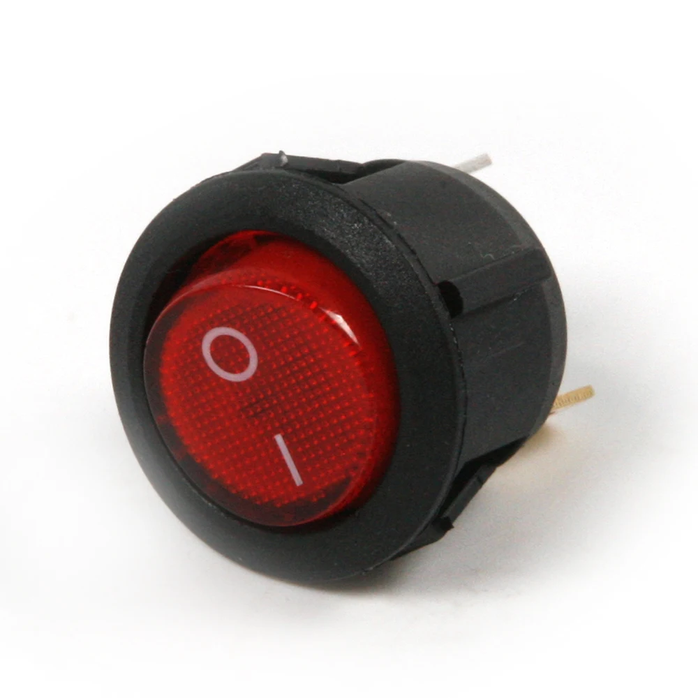 New 1/6Pcs Round 3 Pins Red color LED Rocker Switch Voltage lifetime