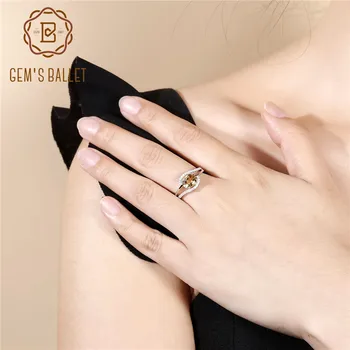 

GEM'S BALLET 1.30Ct Natural Citrine Gemstone Rings For Women Wedding 100% 925 Sterling Silver Birthstone Ring Gift Fine Jewelry