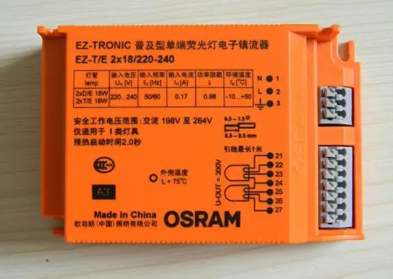 OSRAM EZTRONIC EZ-T/E 2x13 2x18 2x26/220-240 компактная флуоресцентная лампа Электронный балласт, 2 x D/E T/E 13W 18W 26W лампа, 220-240V