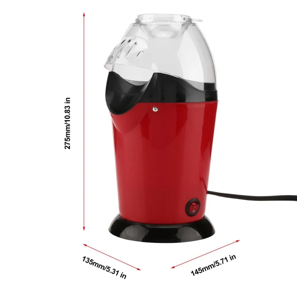 Портативная электрическая машина для приготовления попкорна, для дома, круглая/квадратная, американская вилка, воздушная машина для изготовления попкорна, кухонная, настольная, мини, сделай сам, кукуруза, 1200 Вт