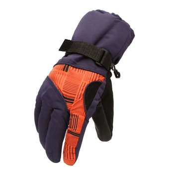 

Winter Man Outdoor Sports Waterproof Thickening Climbing Skiing Gloves(Dark purple orange)