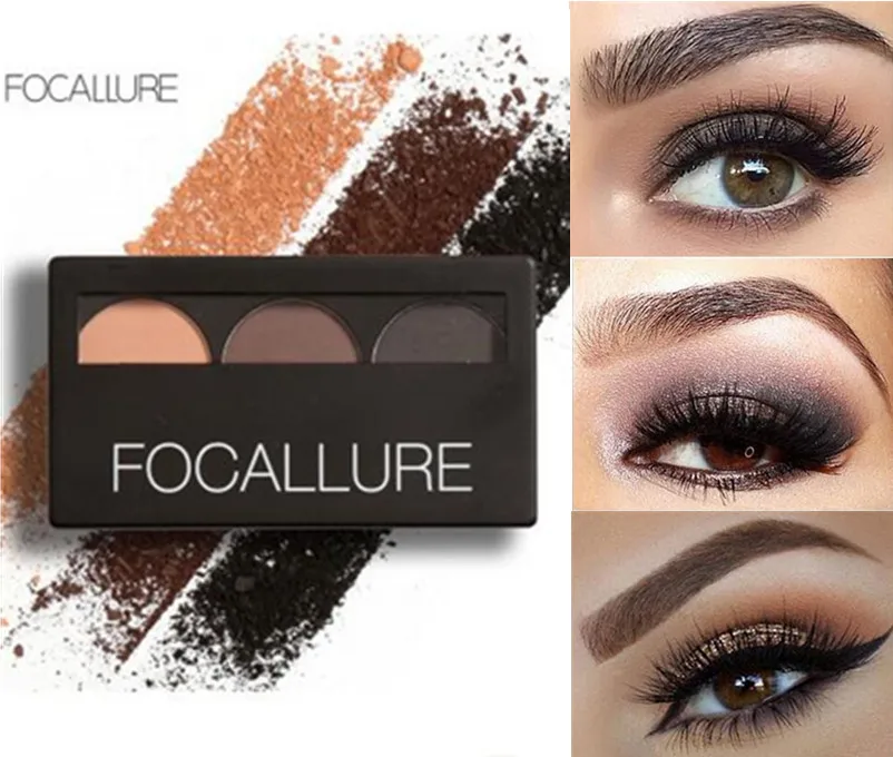 Focallure Women Fashion Makeup 3 Colors Eye Brow Powder