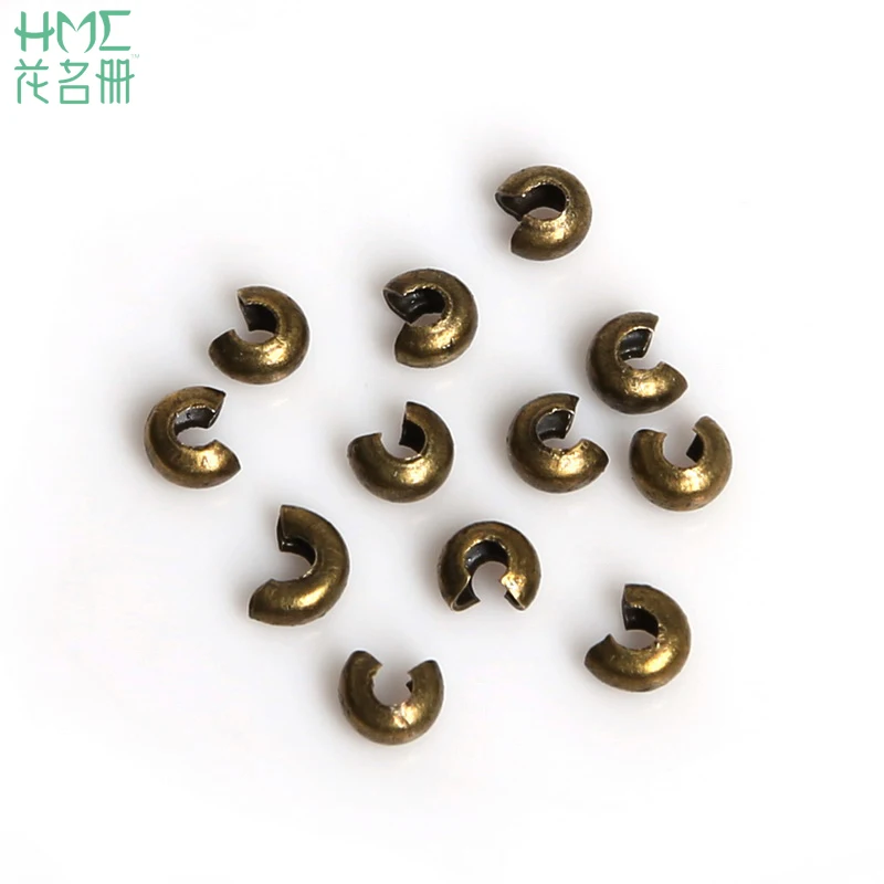 

New Fashion 3mm 100pcs/lot Crimp Beads Cover Jewelry Findings Accessory For DIY Bracelet Necklace