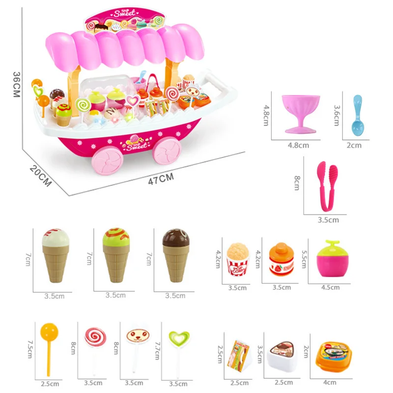 Лучшие Продажи Дети Притворись Play Candy Shop Корзине Игрушки С Освещение Батарейках