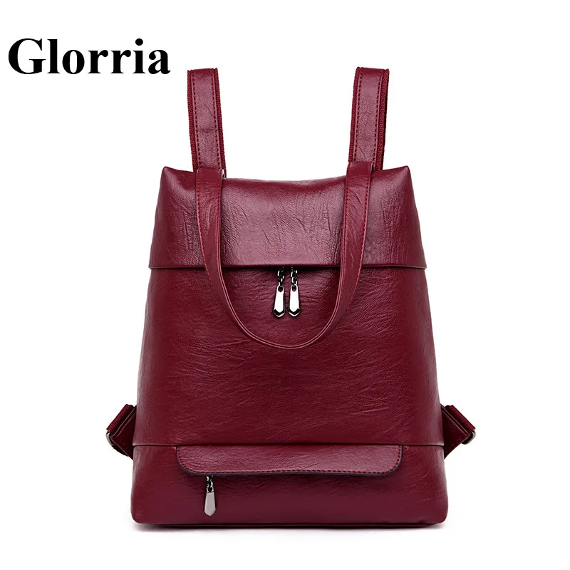 

Glorria Geniune Leather Backpack Women High Quality Female Small Multifunction Backpacks New Retro Anti Theft Bagpack Sac A Dos