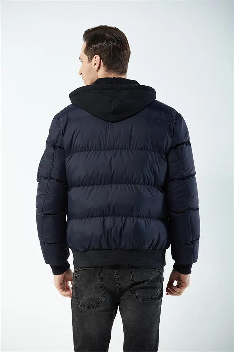 Dropshipping Winter Warm Mens Jackets Wind Resistant Autumn Stand Collar Filling Thick Coat Jackets Men Zipper Pocket US EU Size-10
