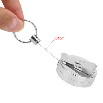 

Car Key Chain Ring Clip Portable Pull Keyring Retracting Extendable Metal Wire Anti-theft Keychain 60cm Wire rope