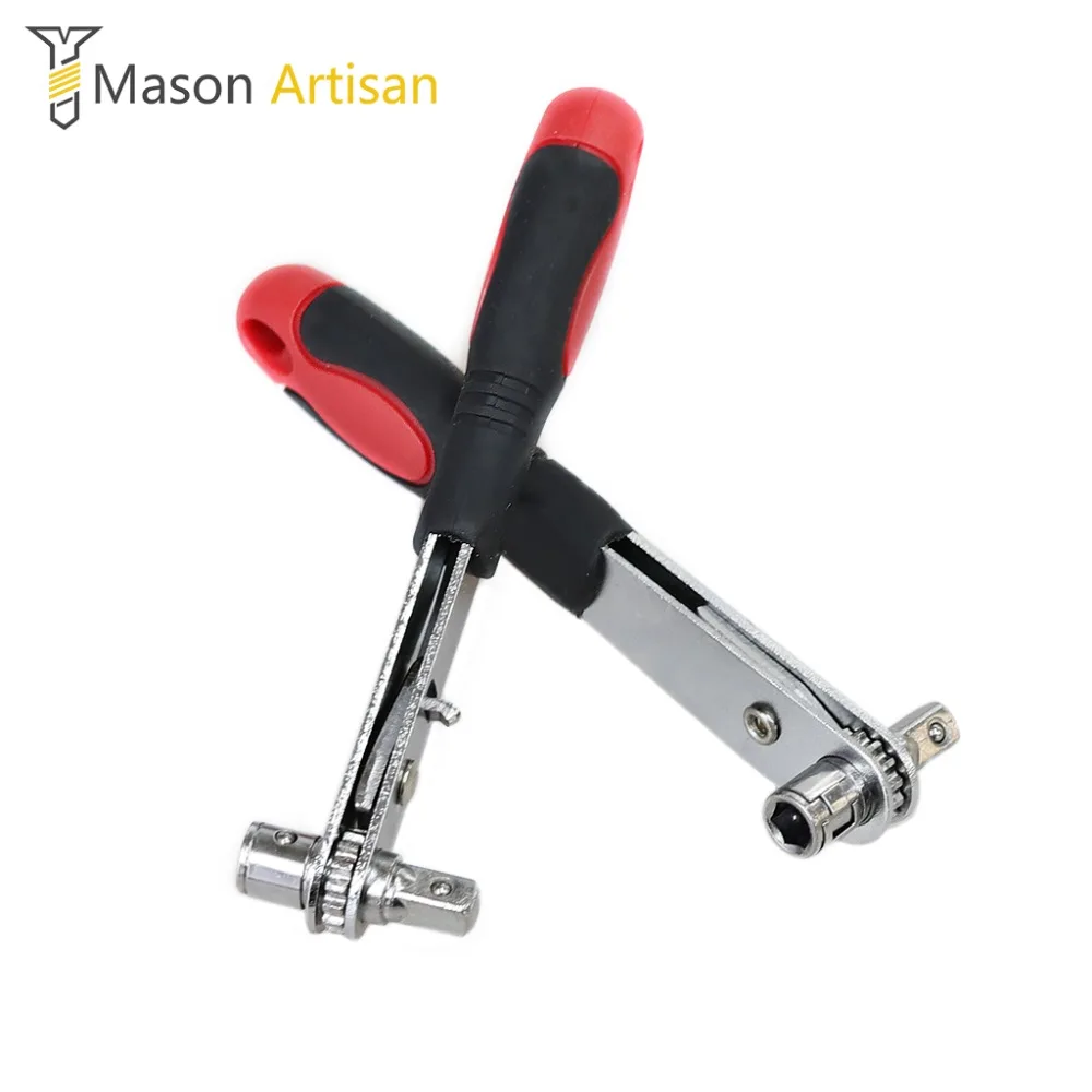 

1Piece Two-side Ratchet Wrench 1/4 Screw Drive & Socket Drive Two-way Mini Ratchet Hex Spanner Key Hand Tools
