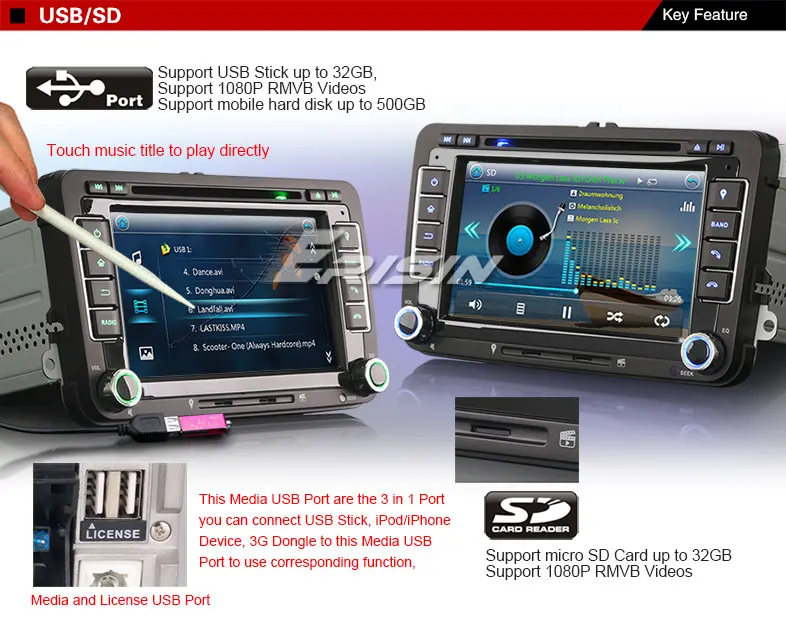 Best Erisin ES7148V 7" Car Stereo DVD Player GPS 3G DAB+ System for VW Jetta Golf Skoda Seat 16
