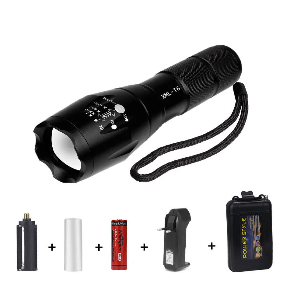 

XML-T6 Mini Waterproof Led Flashlight ZOOM Tactical LED Torch Flashlight for Hiking/Fishing/Camping/Bike AAA 18650 Rechargeable
