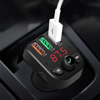 

Car MP3 Bluetooth U Disk Smart Language Music Player Car Hands-free Phone Fast Charging Cigarette FM Transmitter Car Styling