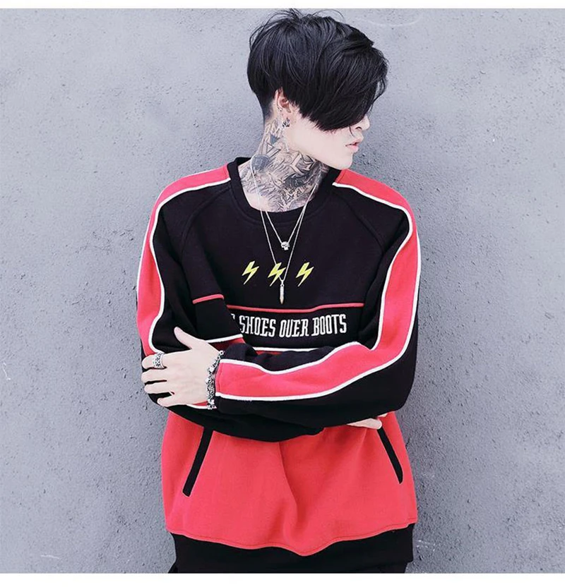 Patchwork Oversize Windbreaker Pullover Jackets Male Coats Vintage Varsity Jacket Men Fashions  (34)