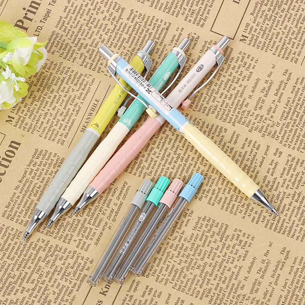 Buy 1set 0.3mm Cute Colorful Plastic Mechanical Pencil