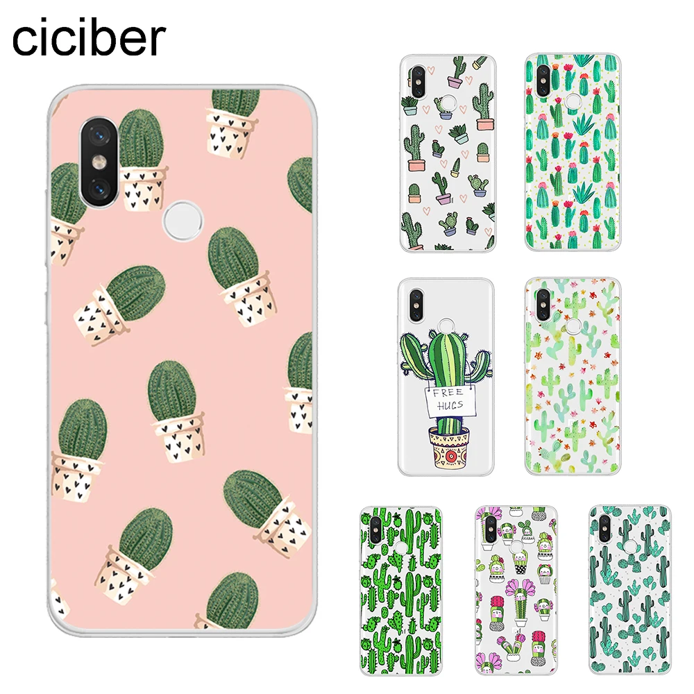 

ciciber Cute Plant Cactus Cover For Xiaomi MIX MAX 3 2 1 S Pro Phone Cases For Xiaomi A2 A1 8 6 5 X 5C 5S Plus Soft TPU Coque