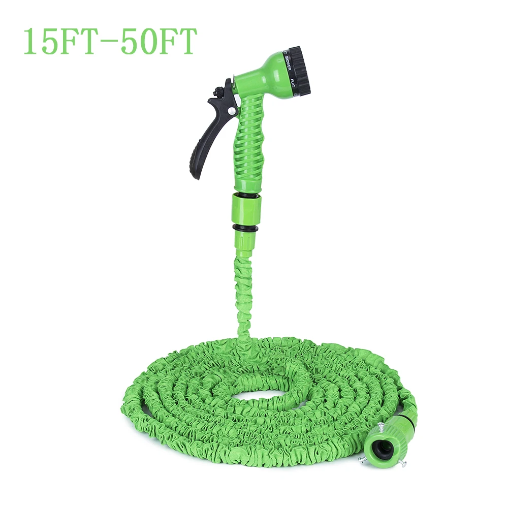 

15ft to 50ft Garden Water Gun Portable Tube Hose Thread Flexible Car Wash Watering Hose With Spray Gun Tube Hose