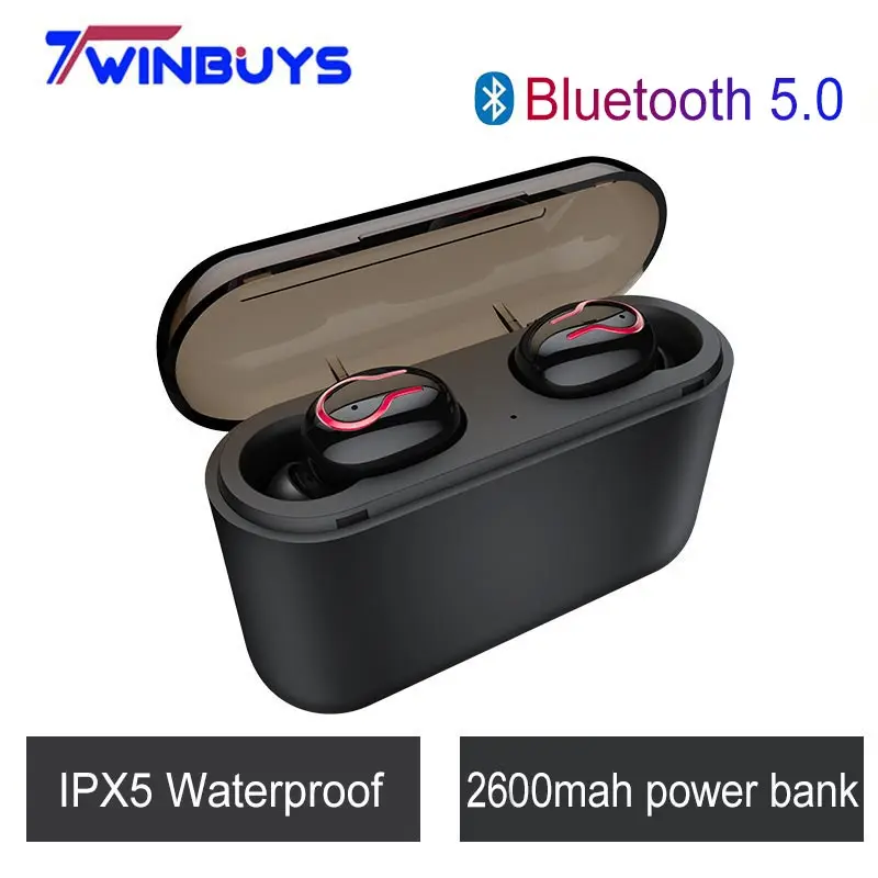 Беспроводные наушники Ture Bluetooth 5 0 гарнитура 2600 мАч зарядный чехол микрофон мини