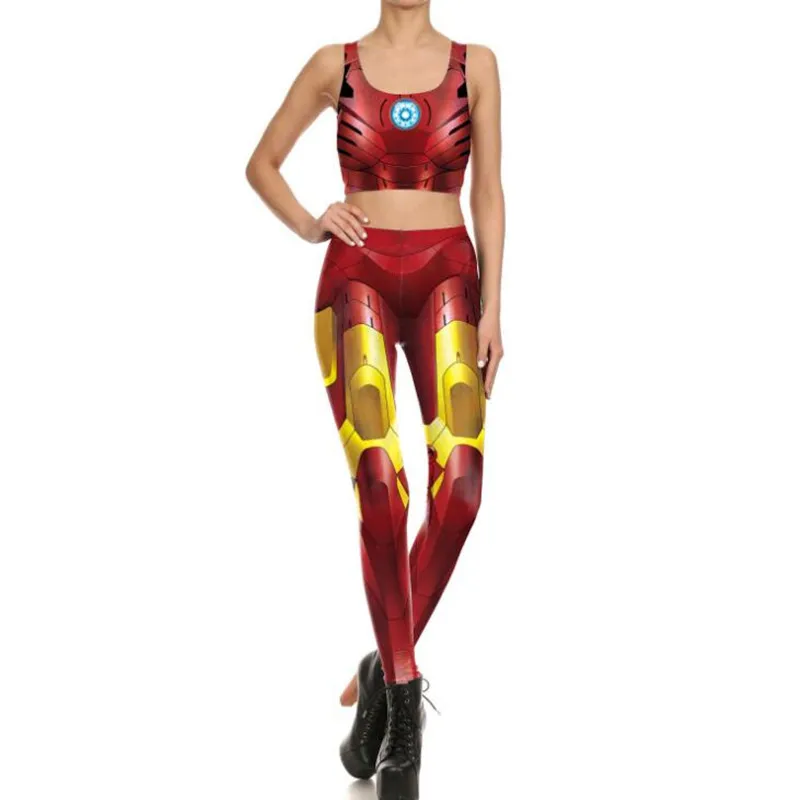 

Movie Iron man Bodysuit Bra Suit Cosplay Costume Halloween For Woman Top Jumpsuits