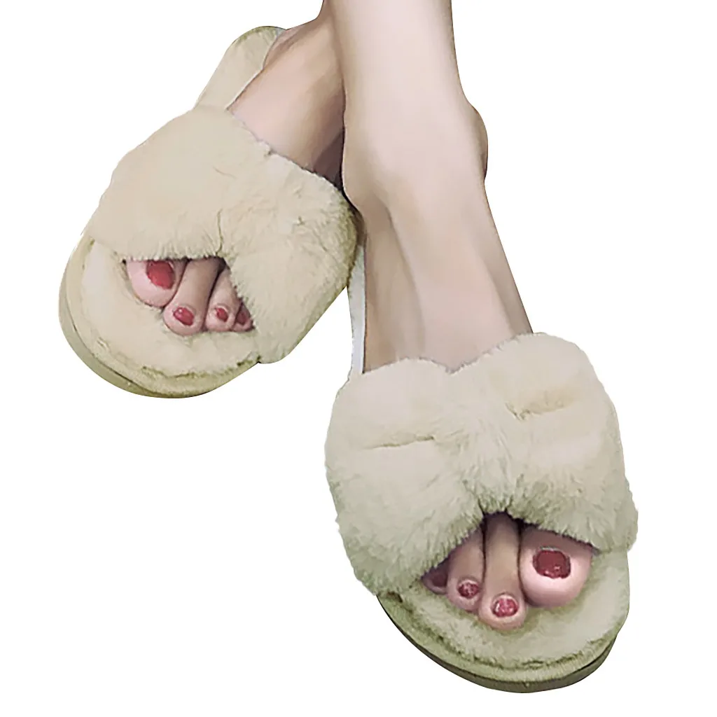 faux fur flip flops