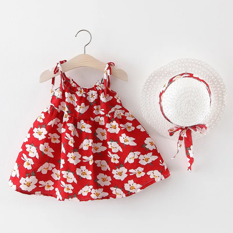 Melario/Одежда для маленьких девочек летнее платье для малышей с бантом и шляпой; комплект одежды из 2 предметов; платья для новорожденных и малышей свадебное платье; Vestidos