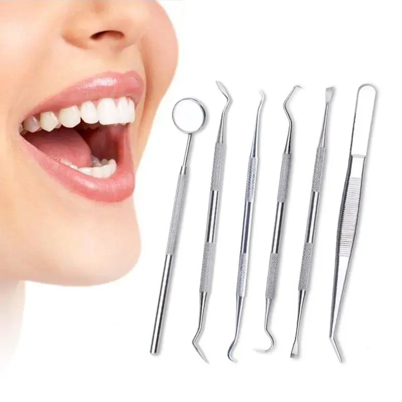 5Pcs Dental Loupes Mirror Sickle Scaler Teeth Pick Spatula Teeth