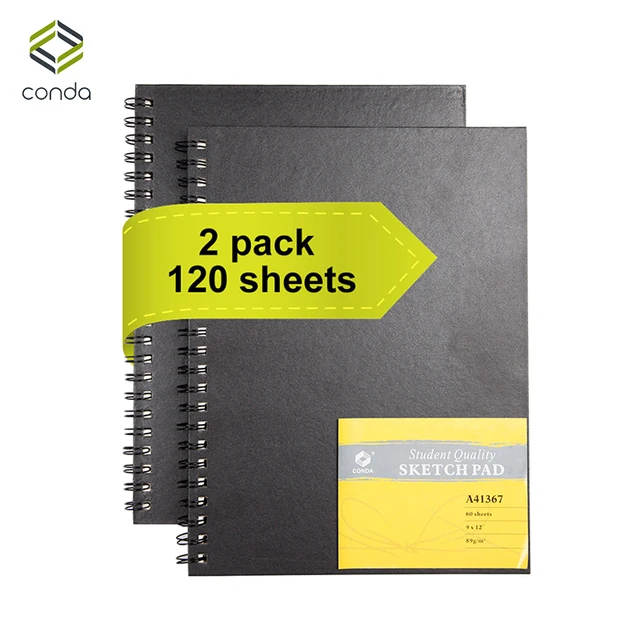 Us 4089 Aliexpresscom Buy Hardcover 9x12 2 Packs Spiral Sketch Pad Conda Drawing Painting Artist Sketchbook Drawing Colored Pencil Book Manga