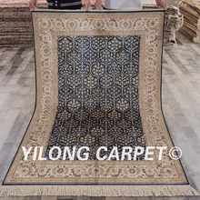 YILONG 4'x6' персидкий Шелковый Vantage ковер синий ручной работы шелковый ковер дизайн(LH878B4x6