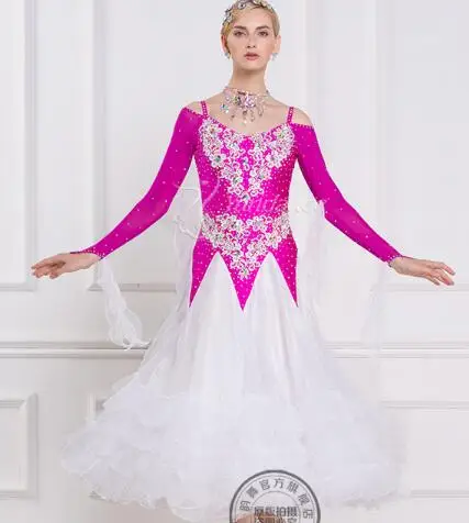 

Стразы под заказ вырез на спине красный белый стандартный бальный зал Waltz tango Fox trot быстрый шаг бальный зал современный соревнование