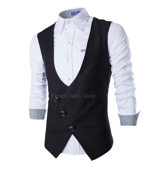 

Vest Men 2018 Fashion Single Breasted Black Gray Vest Waistcoat Mens Slim Wedding Business Tuxedo Vests Gilet Homme