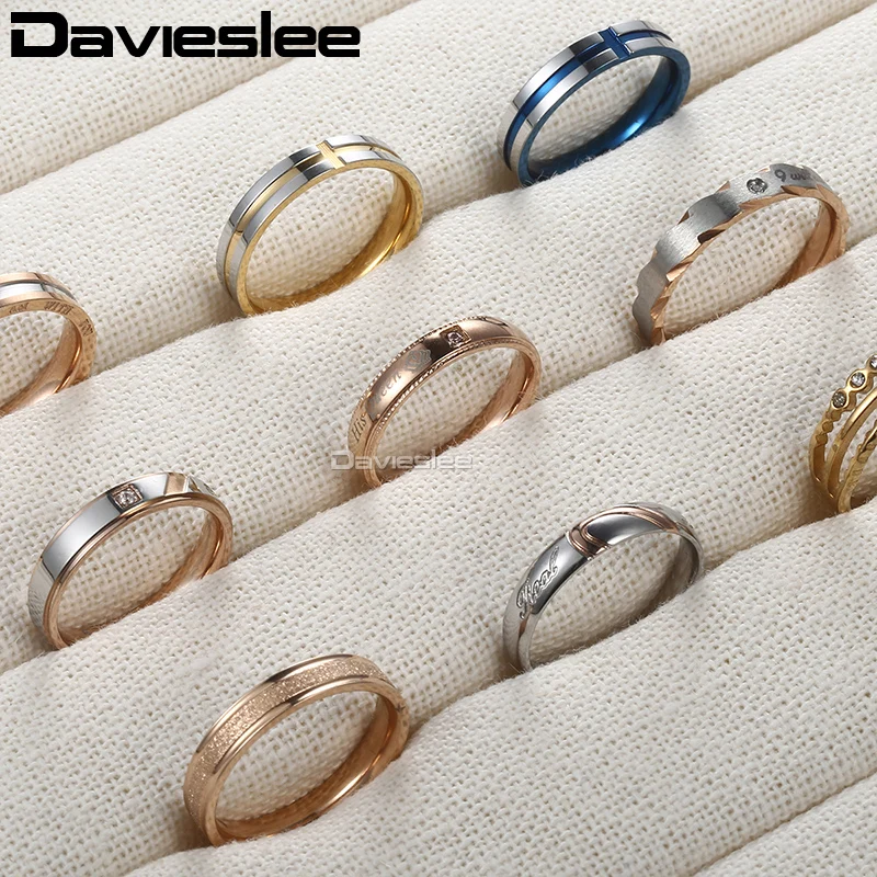 

Engagement Rings for Women Stainless Steel Black Gold Silver Blue Womens Wedding Band Ring Anniversary Gift Fashion LKRMM1
