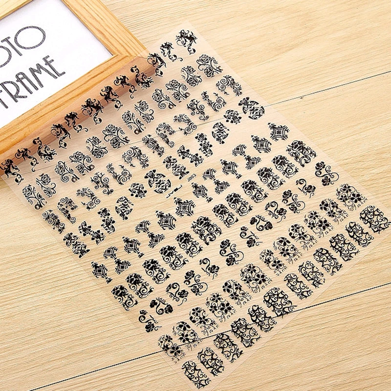 

108 designs 3d nail art decoration stickers self adhesive nail stickers beauty flower nail decals new arrive