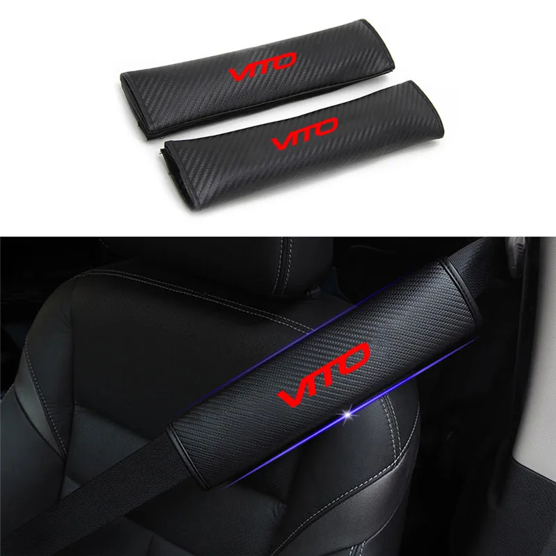 Tampa do Cinto de Segurança Cinto de Segurança do Carro para Mercedes Reflexivo Segurança Shoulder Pads Benz Vito Car Styling Auto Peças 2pcs 5 shoulder Pads cinto de segurança Do Carro
