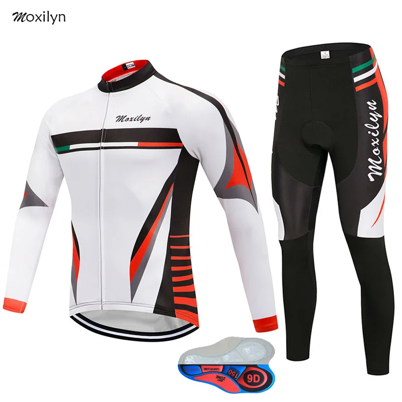 witout fleece 1 Moxilyn, Мужская велосипедная Джерси, набор, Зимняя Теплая Флисовая одежда с длинным рукавом для велоспорта, Топ 9D, Мягкие штаны, ветронепроницаемые, дышащие, теплые - Цвет: witout fleece 1