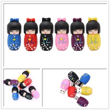 

USB flash drive cartoon Japanese girl pen drive 4GB 8GB 16GB 32GB 64G cute tumbler pendrive memory stick creative gift usb stick