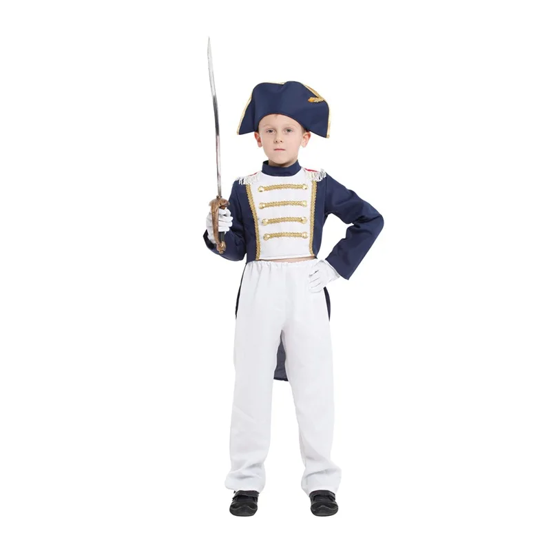 1 комплект(шляпа, топ и штаны); Детский костюм Наполеона для мальчиков; Детский костюм на Рождество, Хэллоуин, праздник, вечеринку