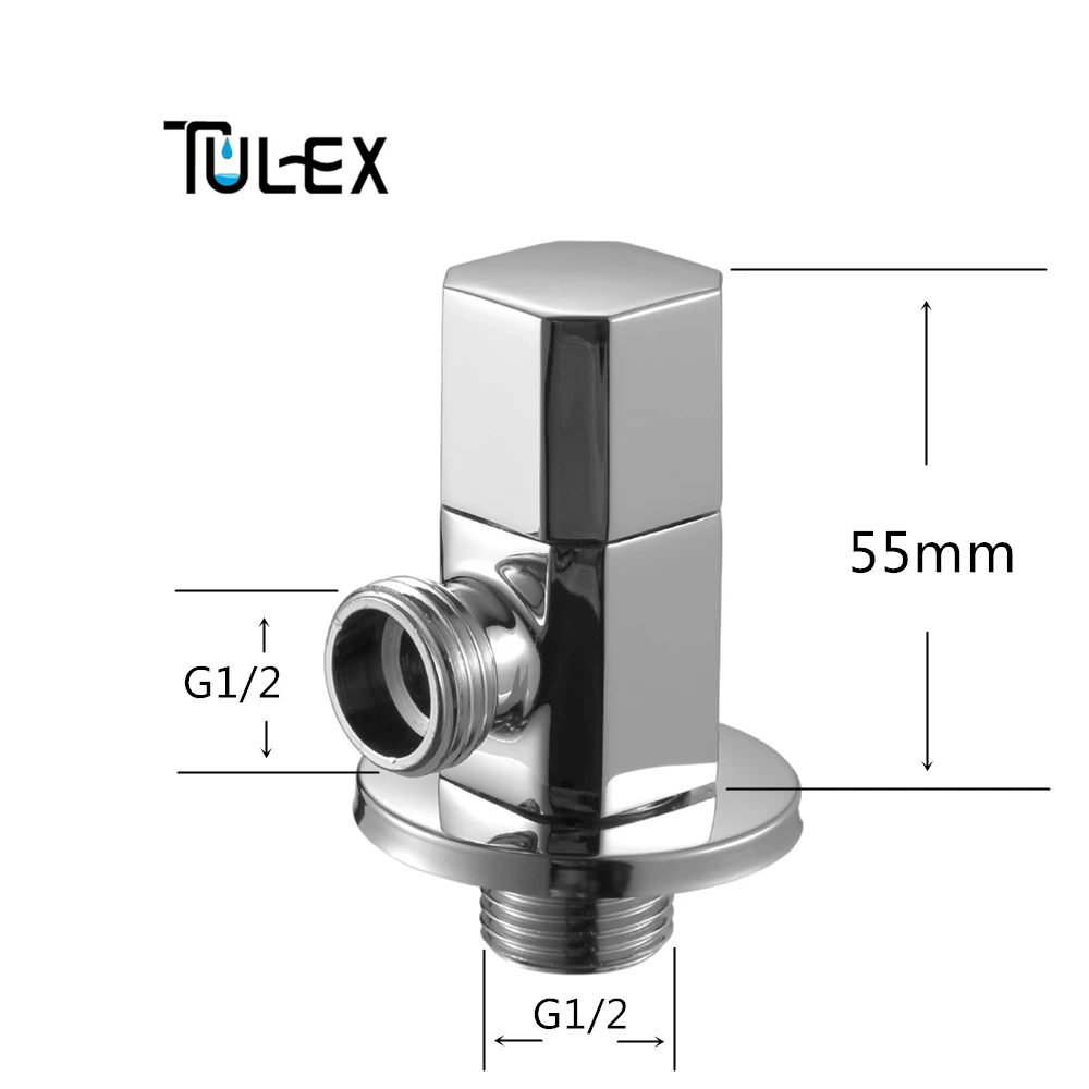 TULEX клапан для воды, кран, угловой клапан, латунный переключатель G1/", угловой клапан для туалета, насадка для душа, соединитель, твердый латунный хромированный