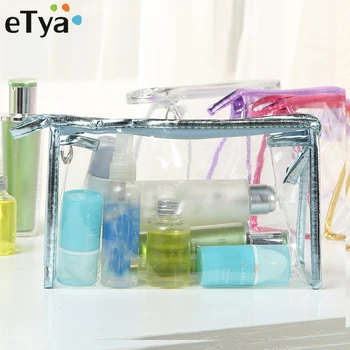 

eTya Fashion Transparent PVC Makeup Bag High Quality Beautician Waterproof Cosmetic Bag Women's Travel Storage Bags Handbag