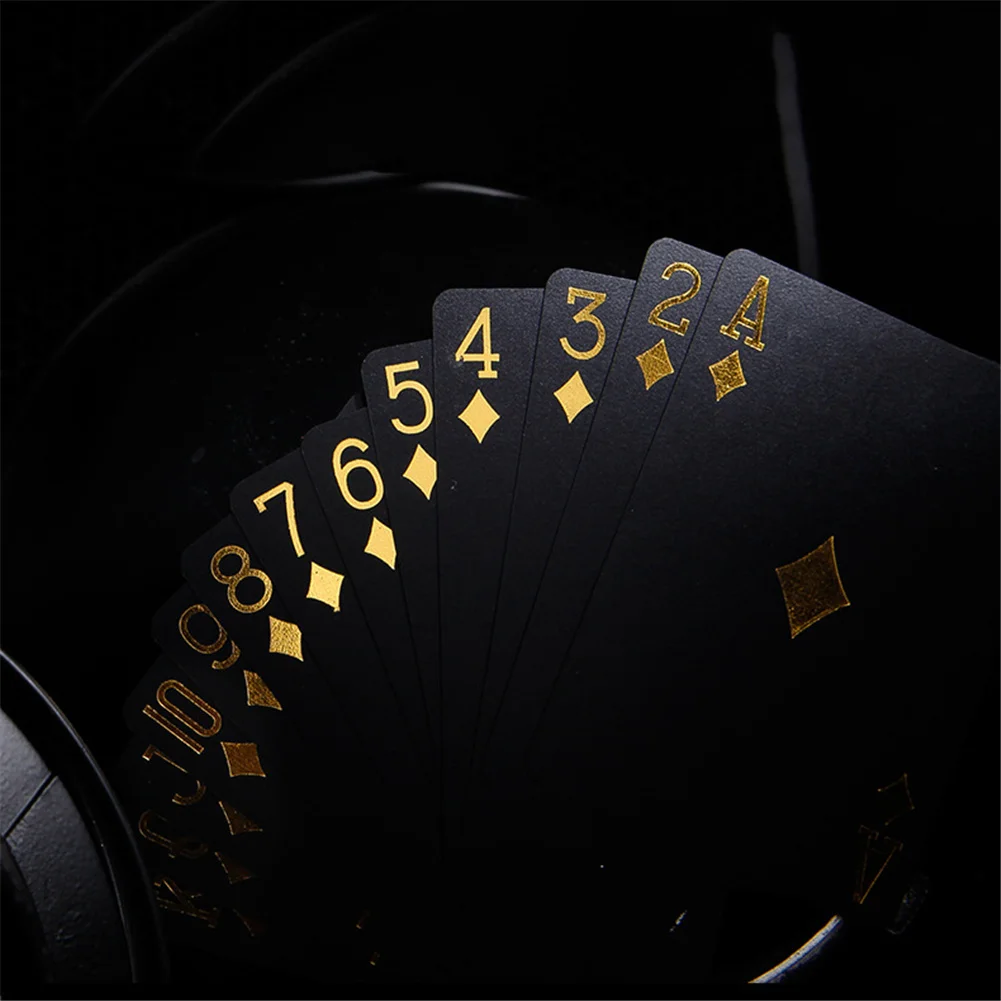 Золото водостойкие ПВХ игральные карты 54 шт. пластик палуба Игры покер набор Классический Волшебные трюки инструмент