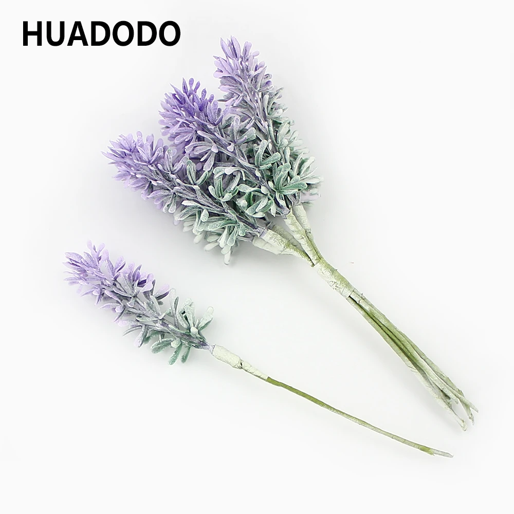 HUADODO 6 шт. мини цветок лаванды шелковые искусственные цветы для DIY скрапбукинга ручной работы свадебные Рождественские украшения